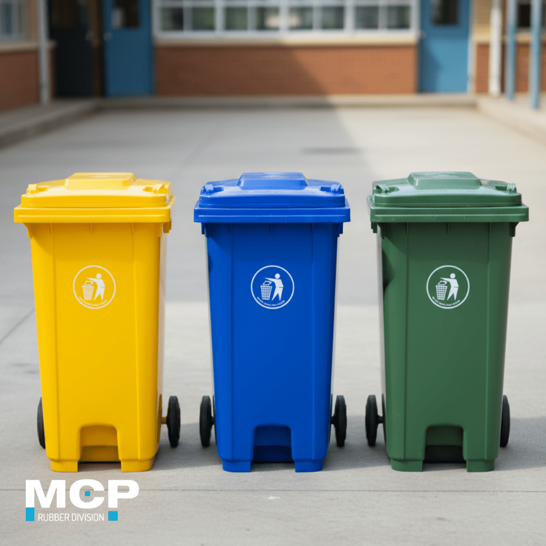 Pack 3 Contenedores de Reciclaje – Gestión Esencial para Colegios, Empresas y Comunidades - MCP Rubber Division