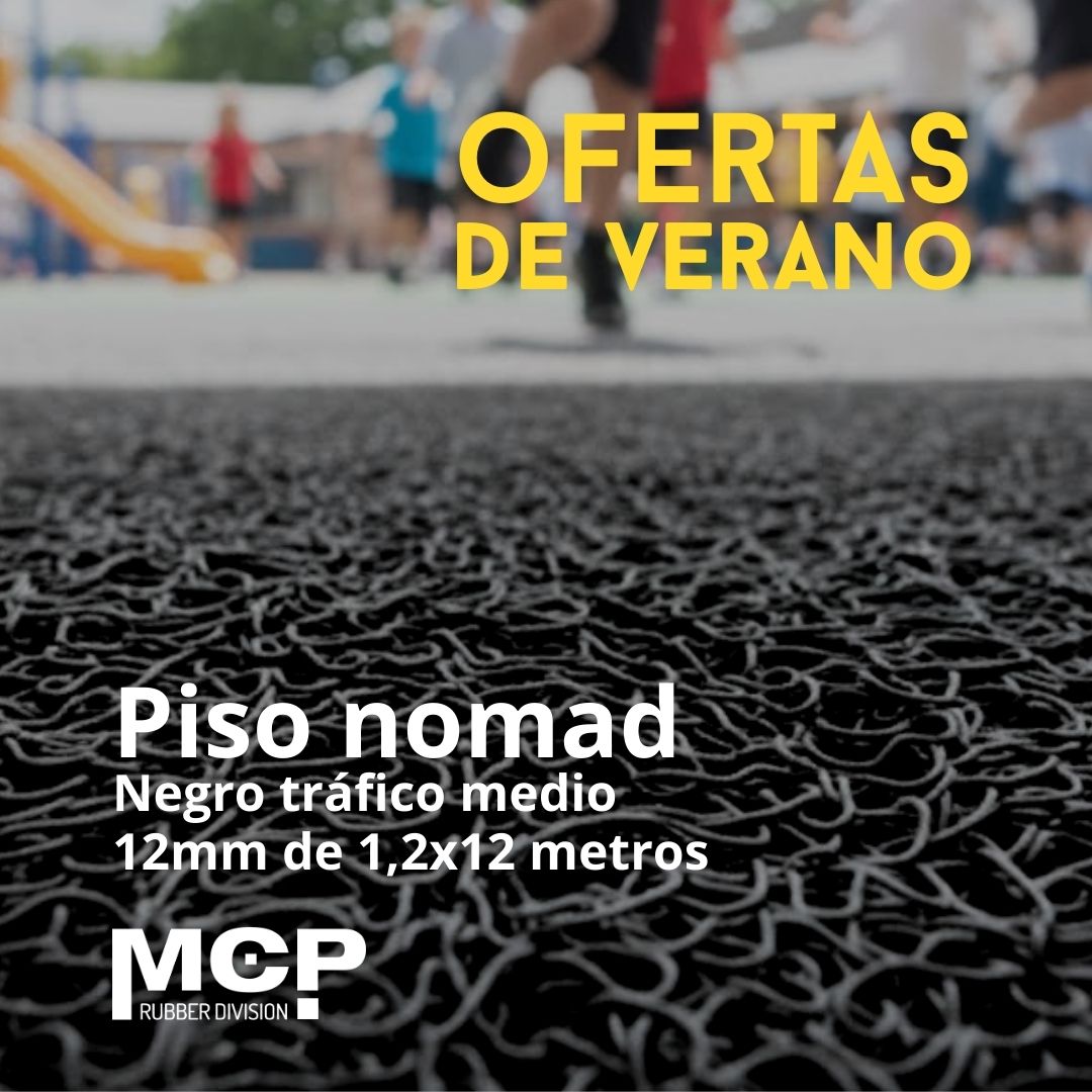 Piso Nomad Negro Trafico Medio 12mm x 1,2m x 12 metros - MCP Rubber Division