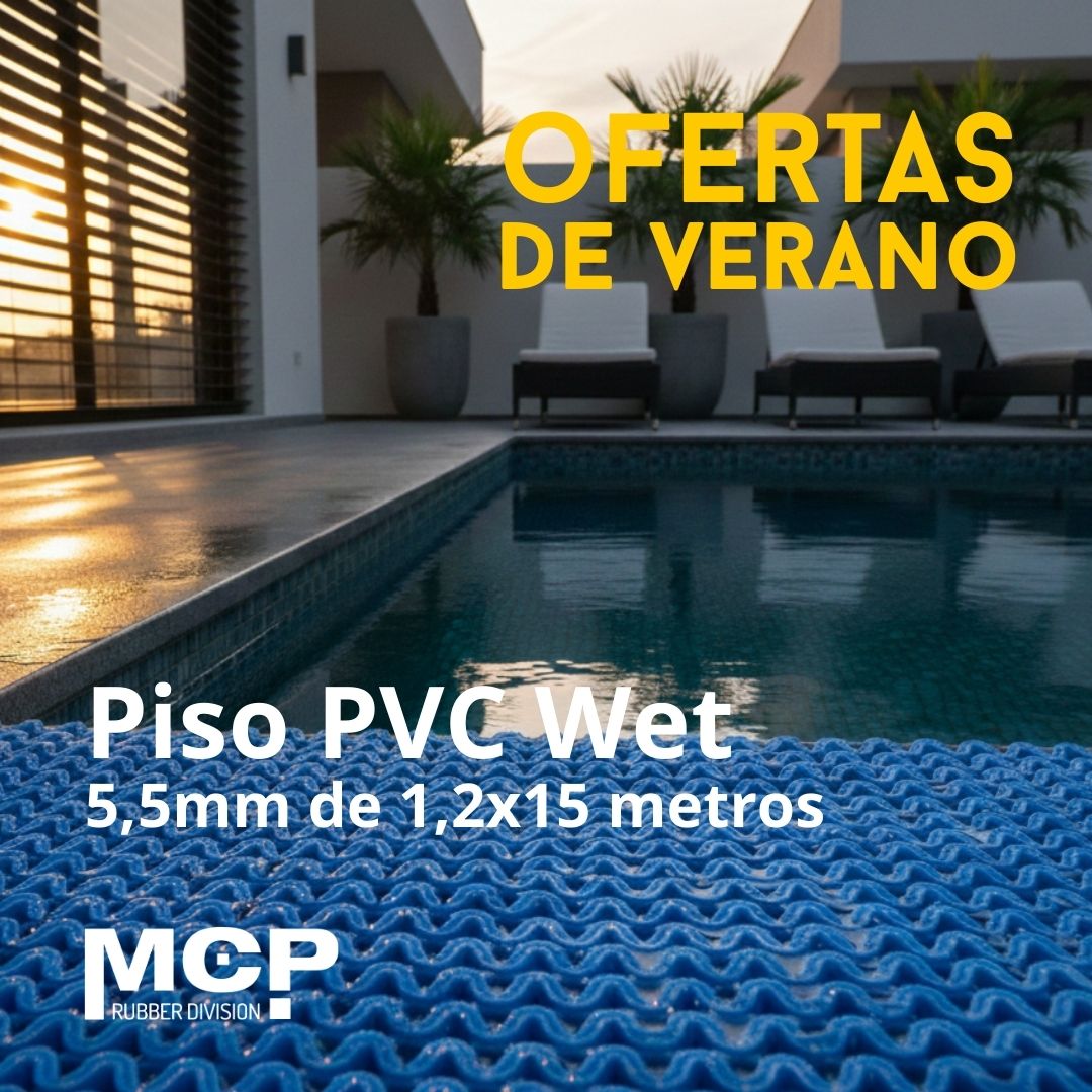 Piso Wet Azul 5,5mm de 1,2 x 15 Metros - MCP Rubber Division