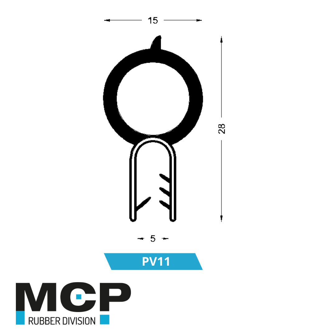 Sello Puerta P - 80 (PV11) – Rollo 50 metros - MCP Rubber Division