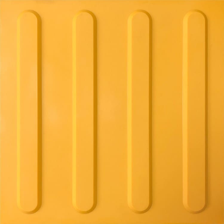 Palmeta Podotáctil Estriada Amarillo 30cm x 30cm x 3,5mm