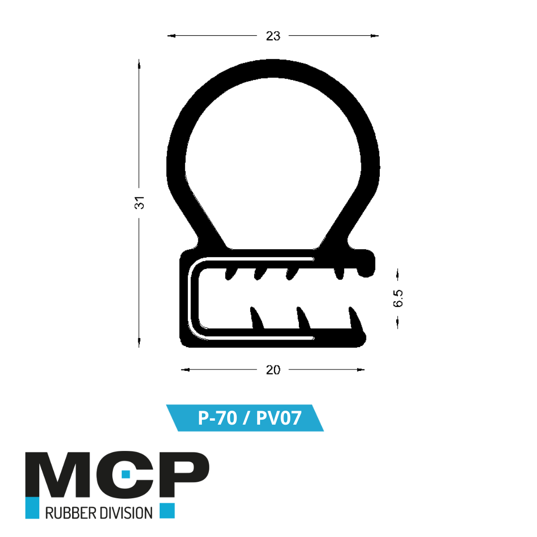 Sello Puerta P-70 (PV07) – Rollo 50 metros