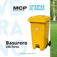 Contenedor de Basura de 240 Litros con Pedal Amarillo - MCP Rubber Division