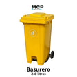 Contenedor de Basura de 240 Litros con Pedal Amarillo - MCP Rubber Division