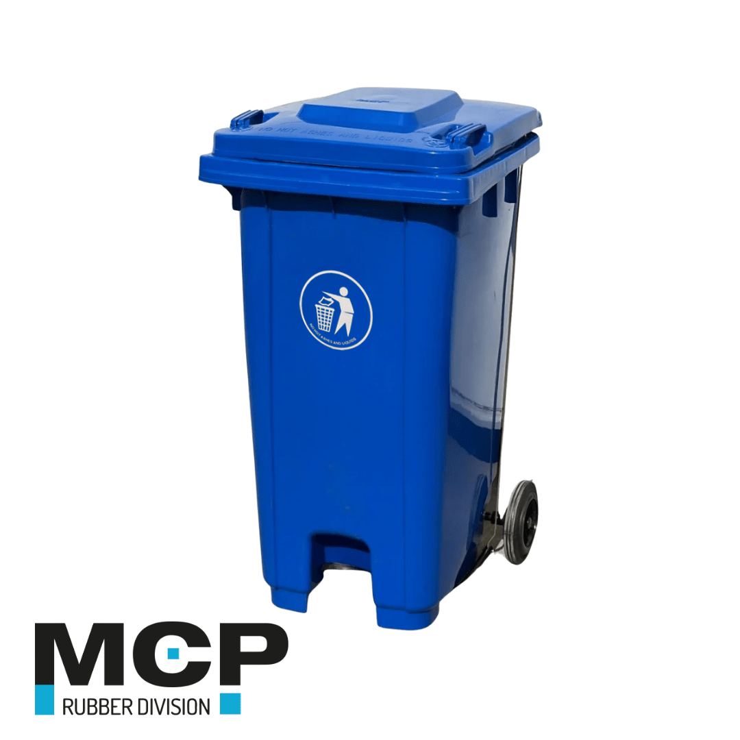 Contenedor de Basura de 240 Litros con Pedal Azul - MCP Rubber Division