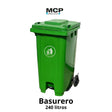 Contenedor de Basura de 240 Litros con Pedal Verde - MCP Rubber Division