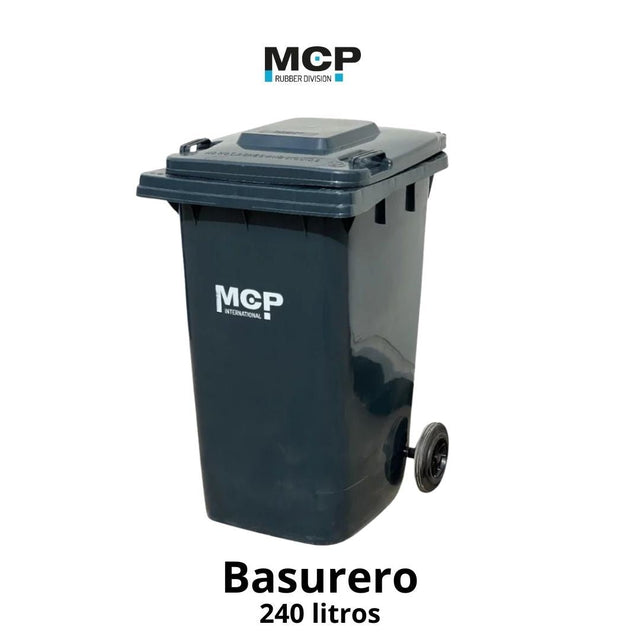 Contenedor de Basura de 240 Litros Gris - MCP Rubber Division