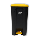 Contenedor de Basura Gris con Tapa Amarilla con Pedal 100 litros. - MCP Rubber Division