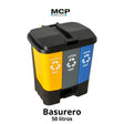Contenedor de Reciclaje 50 Litros con 3 Compartimentos – Separación Ecológica y Eficiente - MCP Rubber Division