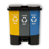 Contenedor de Reciclaje 50 Litros con 3 Compartimentos - MCP Rubber Division