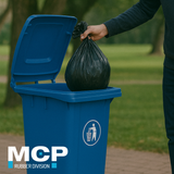 Contenedor de Basura de 240 Litros con Pedal Azul