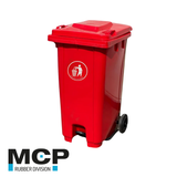 Contenedor de Basura de 240 Litros con Pedal Rojo