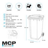Contenedor de Basura de 240 Litros Verde