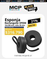 Esponja Rectangular 15x100 mm de EPDM – Rollo 30 metros - MCP Rubber Division