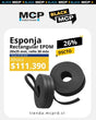Esponja Rectangular 20x25 mm de EPDM – Rollo 30 metros - MCP Rubber Division