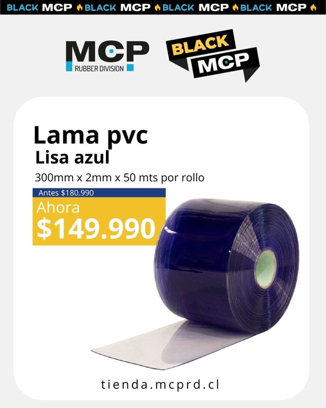 Lama PVC Lisa Transparente 300mm x 2,5mm x 50 mts por rollo - MCP Rubber Division
