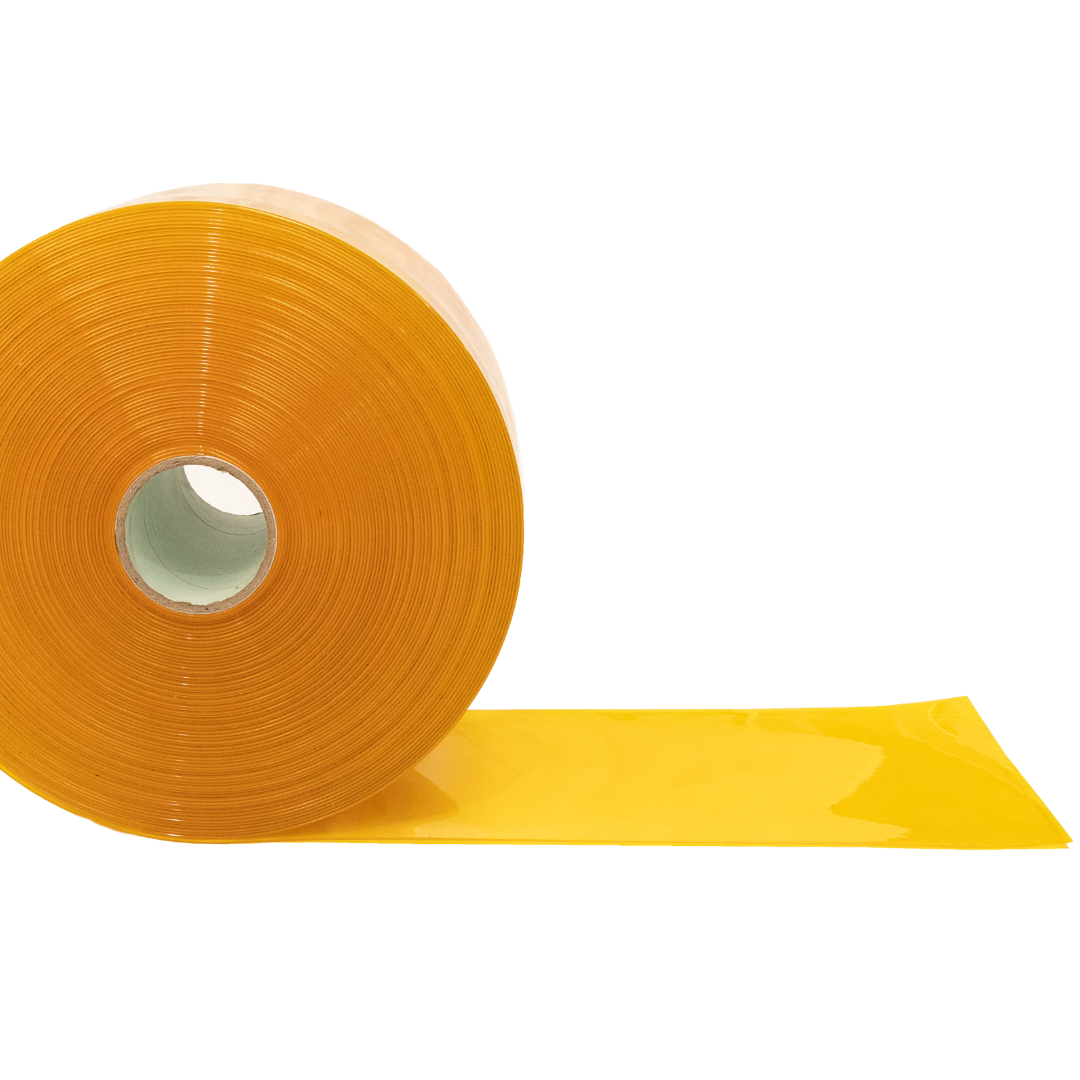 Lama PVC Lisa Amarilla 200mm x 2mm x 50 mts por rollo