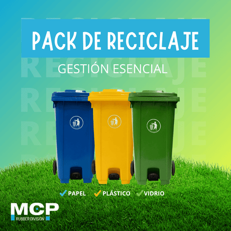 Pack 3 Contenedores de Reciclaje – Gestión Esencial para Colegios, Empresas y Comunidades - MCP Rubber Division