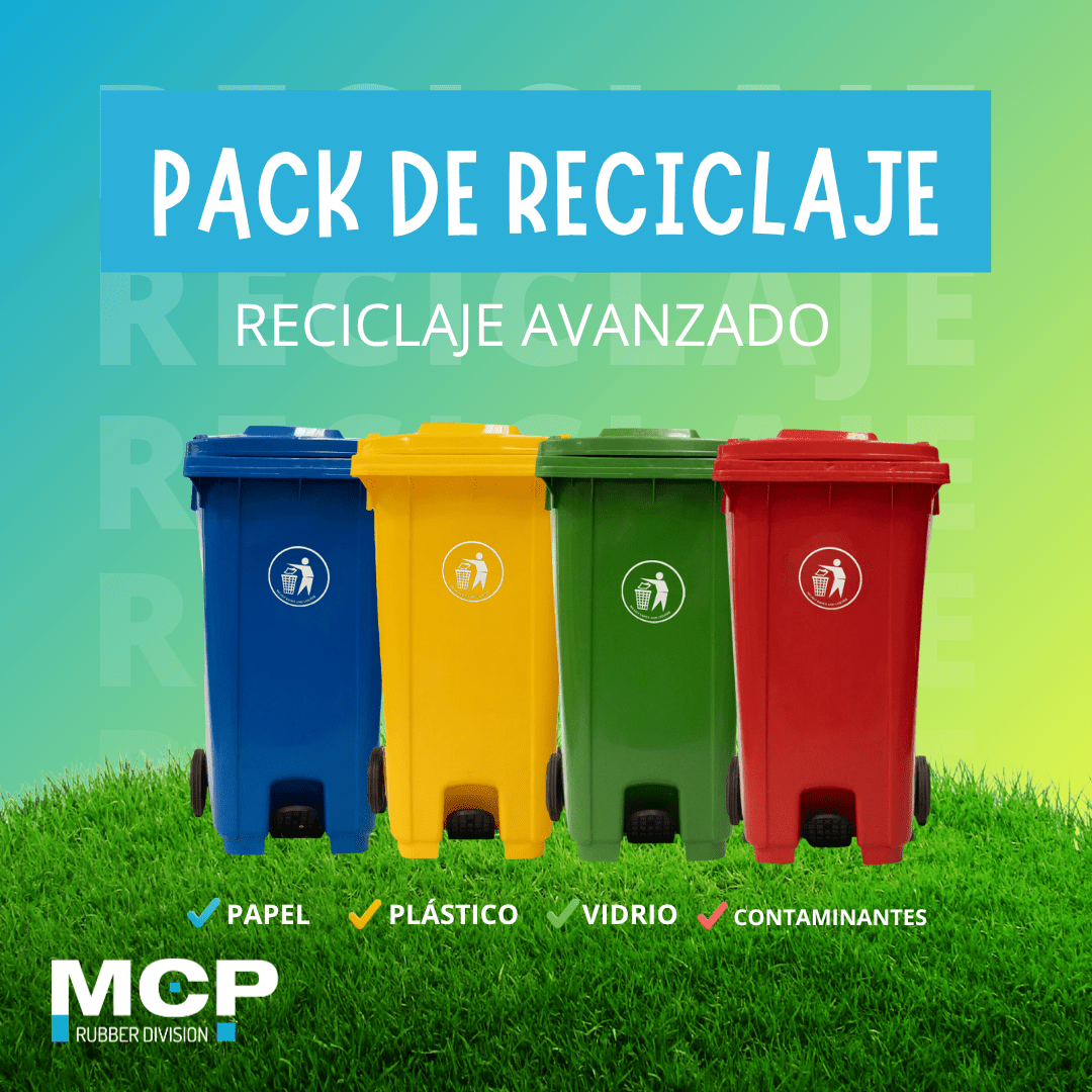 Pack 4 Contenedores de Reciclaje – Reciclaje Avanzado para Empresas e Instituciones - MCP Rubber Division