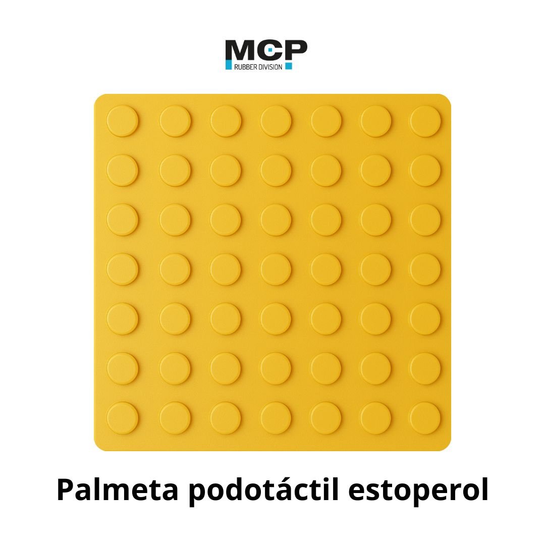 Palmeta Podotáctil Estoperol Amarillo 30cm x 30cm x 3,5mm - MCP Rubber Division