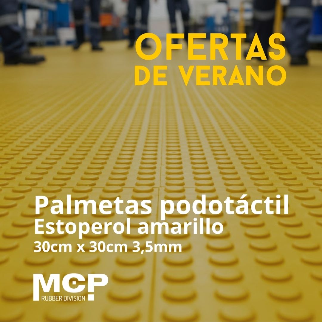 Palmeta Podotáctil Estoperol Amarillo 30cm x 30cm x 3,5mm - MCP Rubber Division
