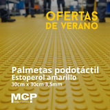 Palmeta Podotáctil Estoperol Amarillo 30cm x 30cm x 3,5mm - MCP Rubber Division