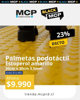 Palmeta Podotáctil Estoperol Amarillo 30cm x 30cm x 3,5mm - MCP Rubber Division