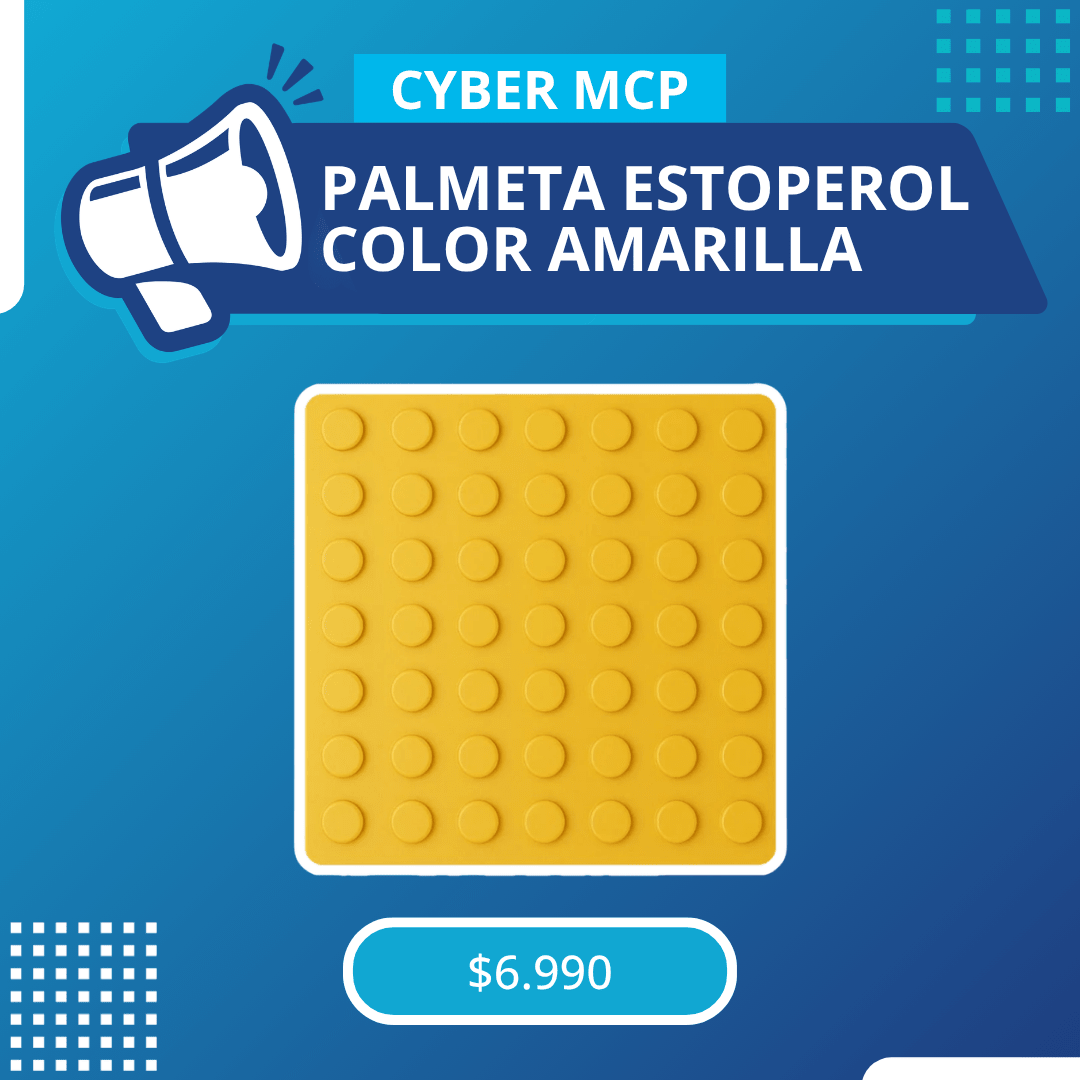 Palmeta Podotáctil Estoperol Amarillo 30cm x 30cm x 3,5mm - MCP Rubber Division