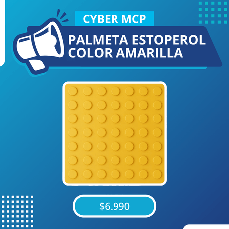Palmeta Podotáctil Estoperol Amarillo 30cm x 30cm x 3,5mm - MCP Rubber Division