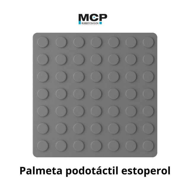 Palmeta Podotáctil Estoperol Gris 30cm x 30cm x 3,5mm - MCP Rubber Division