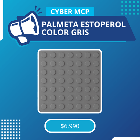 Palmeta Podotáctil Estoperol Gris 30cm x 30cm x 3,5mm - MCP Rubber Division