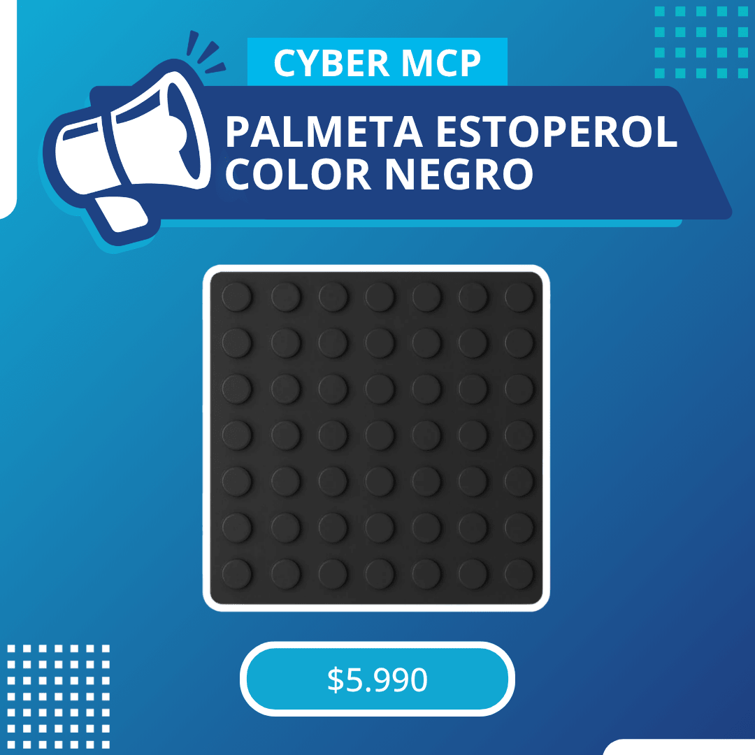 Palmeta Podotáctil Estoperol Negro 30cm x 30cm x 3,5mm - MCP Rubber Division