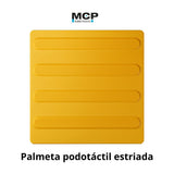 Palmeta Podotáctil Estriada Amarillo 30cm x 30cm x 3,5mm - MCP Rubber Division