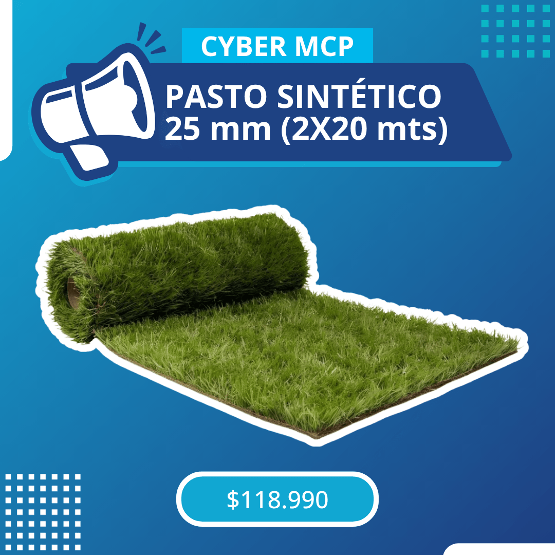 Pasto Sintético 4 tonos de Verde/Beige en 25mm 2x20 metros - MCP Rubber Division