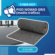 Piso Nomad Gris Trafico Medio 12mm x 1,2m x 12 metros - MCP Rubber Division