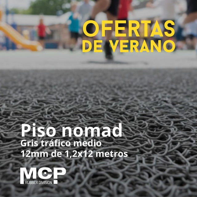 Piso Nomad Gris Trafico Medio 12mm x 1,2m x 12 metros - MCP Rubber Division