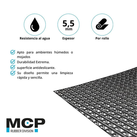 Piso PVC Wet 5,5mm de 1,2 x 15 Metros - MCP Rubber Division