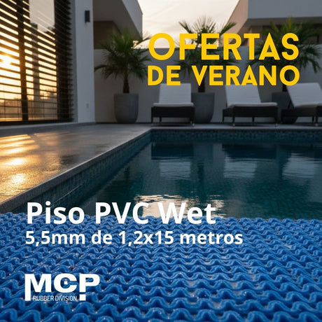 Piso Wet Azul 5,5mm de 1,2 x 15 Metros - MCP Rubber Division