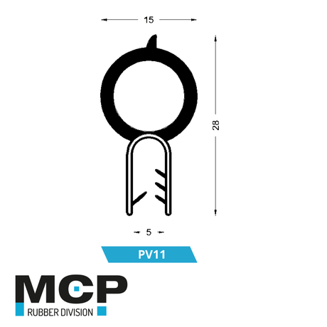 Sello Puerta P - 80 (PV11) – Rollo 50 metros - MCP Rubber Division